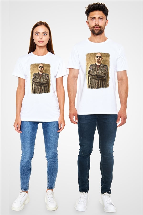 Halford Printed Unisex White T-Shirt
