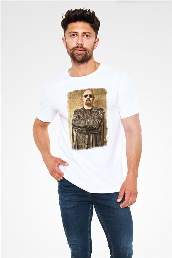 Halford Printed Unisex White T-Shirt