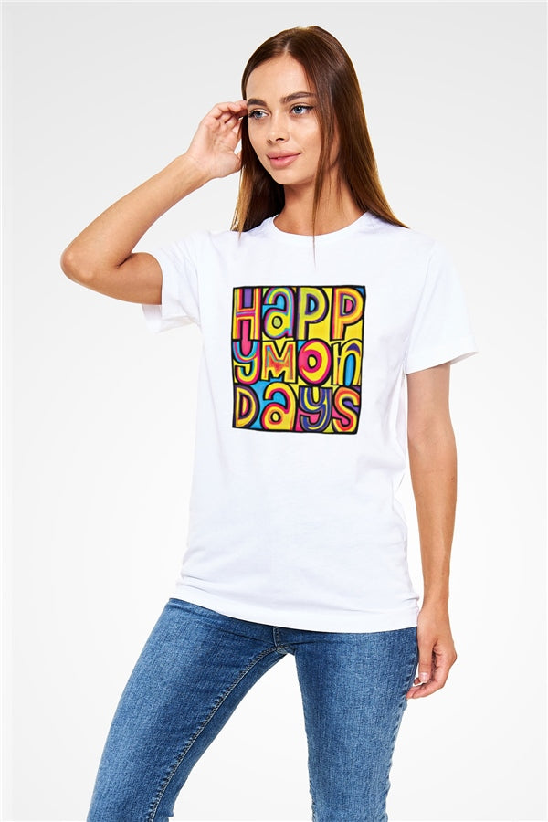 Happy Mondays Printed Unisex White T-Shirt