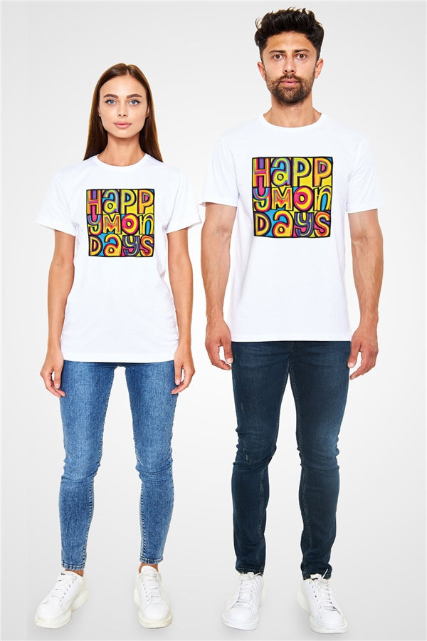 Happy Mondays Printed Unisex White T-Shirt