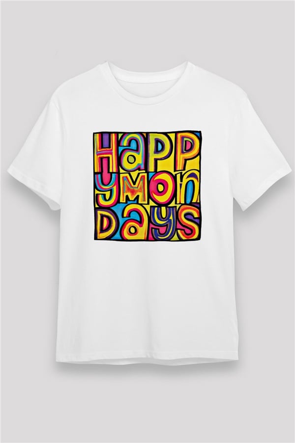 Happy Mondays Printed Unisex White T-Shirt