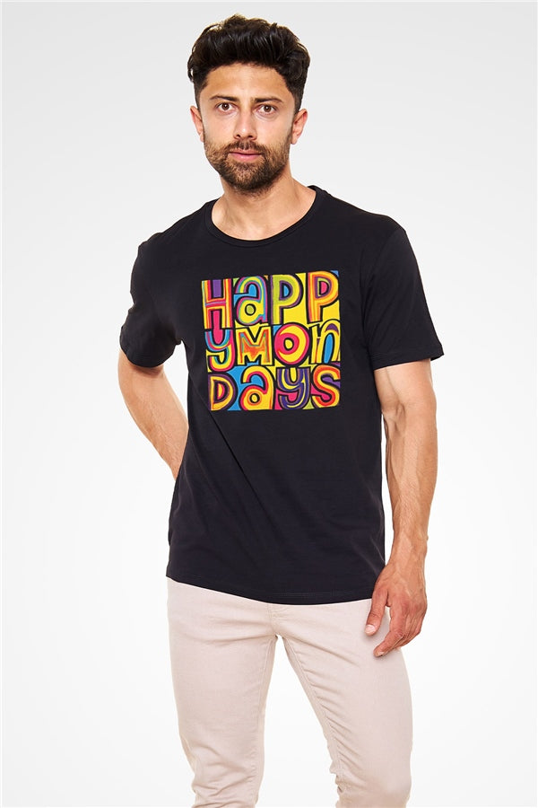 Happy Mondays Black Graphic Unisex T-Shirt