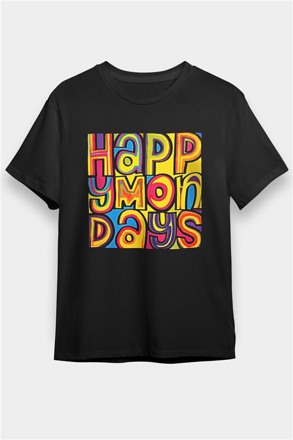 Happy Mondays Black Graphic Unisex T-Shirt