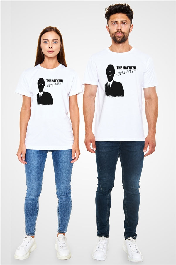 Haunted (The) Logo Print Unisex White T-Shirt