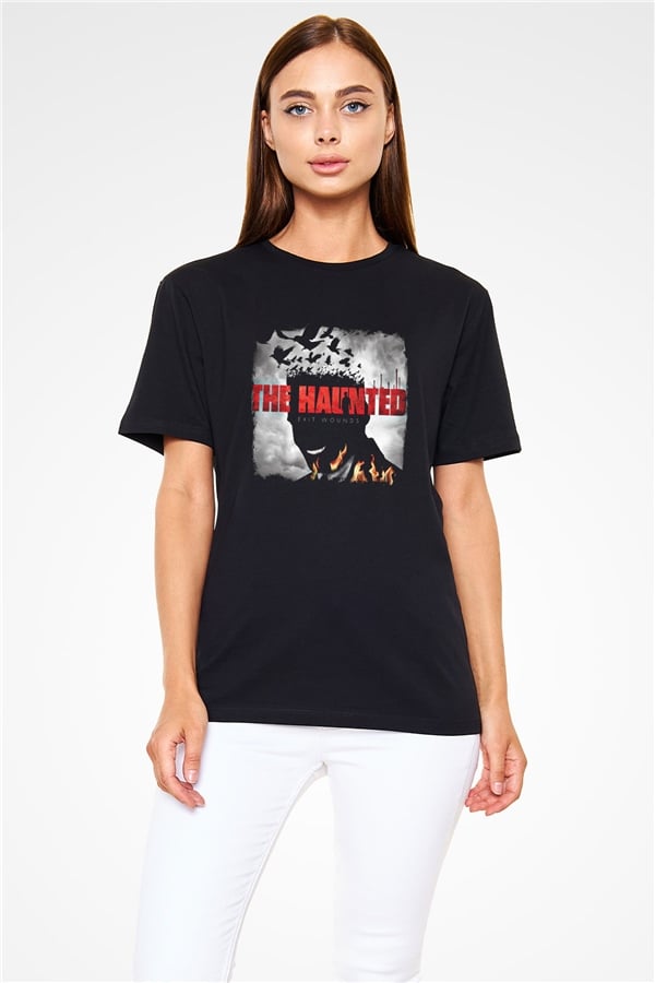 Haunted (The) Printed Unisex Black T-Shirt