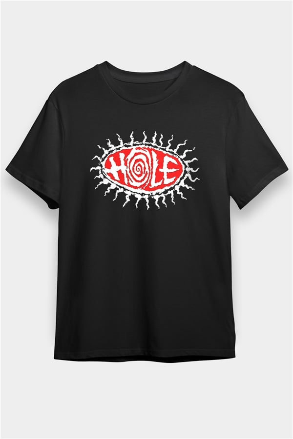 Hole Printed Unisex Black T-Shirt