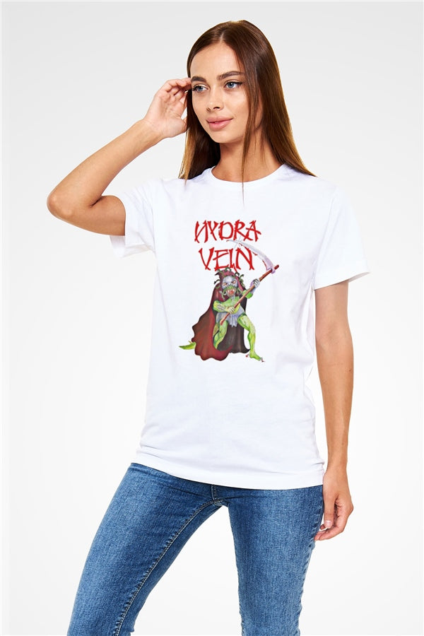 Hydra Vein Printed Unisex White T-Shirt