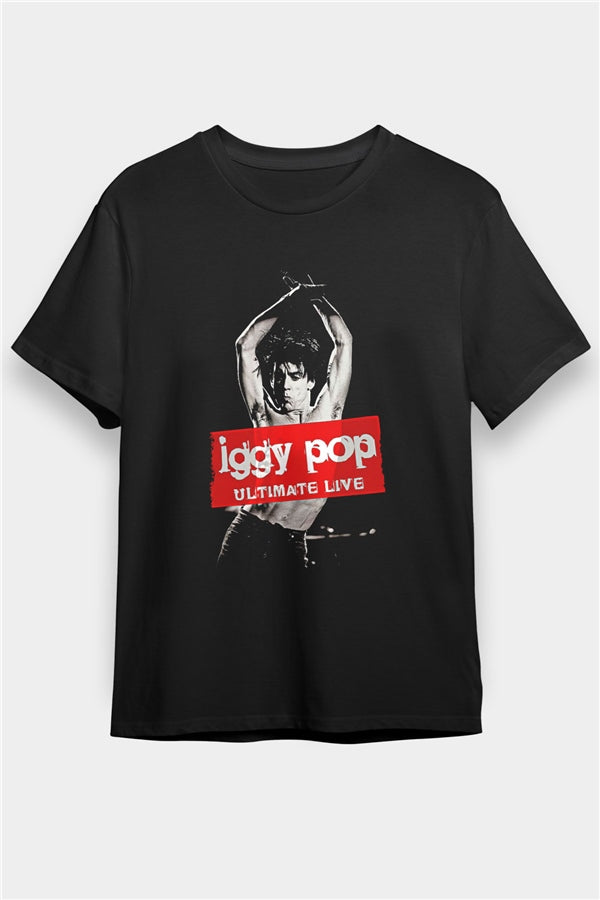 Iggy Pop Printed Unisex Black T-Shirt
