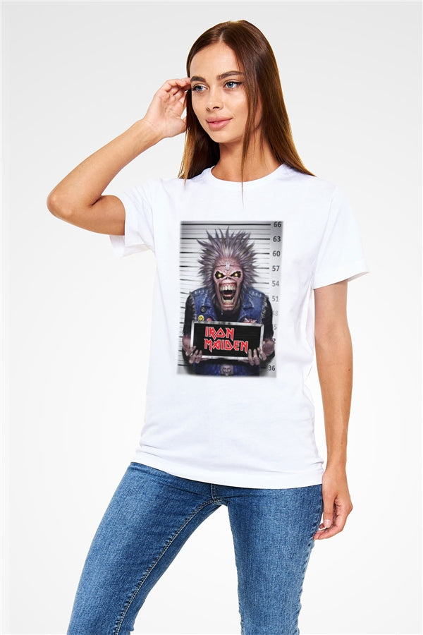 Iron Maiden White Unisex T-Shirt