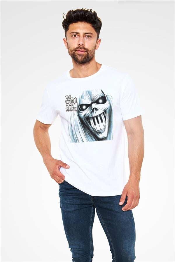Iron Maiden White Unisex T-Shirt