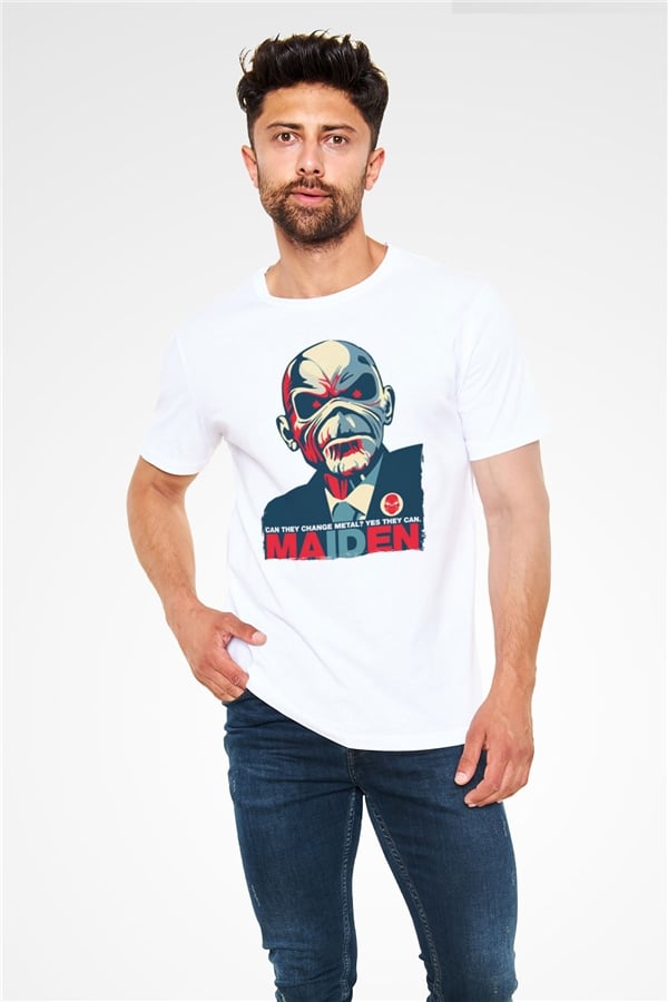 Iron Maiden White Unisex T-Shirt