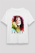 Janis Joplin White Unisex T-Shirt