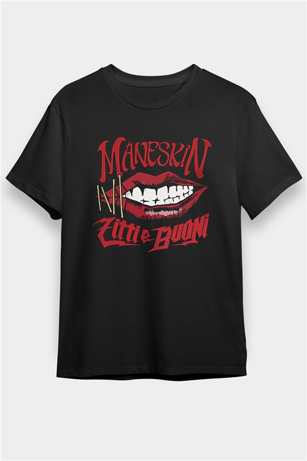 Maneskin Printed Unisex Black T-Shirt