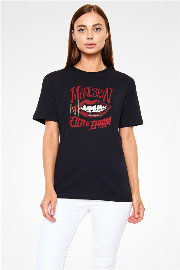 Maneskin Printed Unisex Black T-Shirt