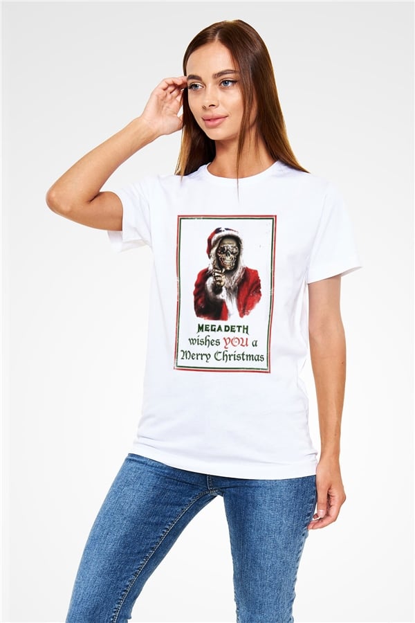 Megadeth Wishes You A Merry Christmas White Unisex T-Shirt