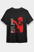 Miles Davis Printed Unisex Black T-Shirt