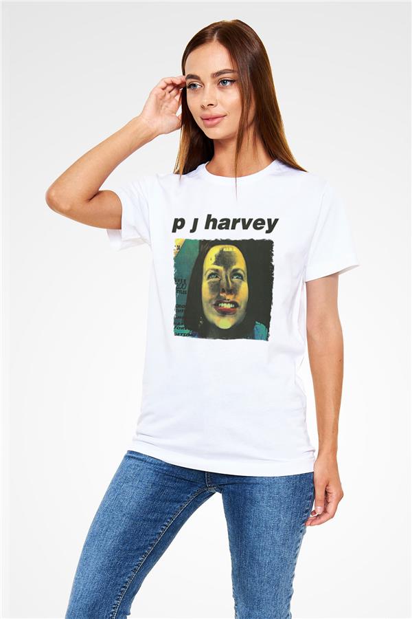 Pj Harvey Printed Unisex White T-Shirt