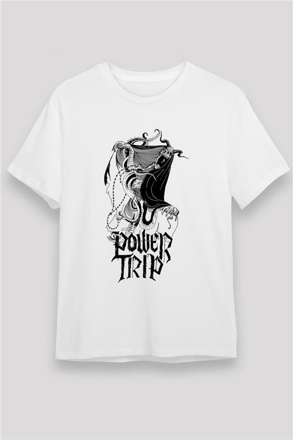 Power Trip Printed Unisex White T-Shirt