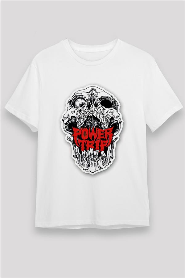 Power Trip Printed Unisex White T-Shirt