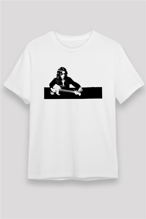 Rory Gallagher Printed Unisex White T-Shirt