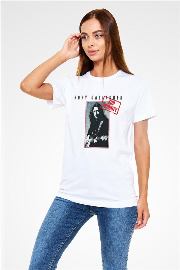 Rory Gallagher Printed Unisex White T-Shirt
