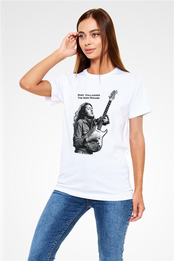 Rory Gallagher Printed Unisex White T-Shirt