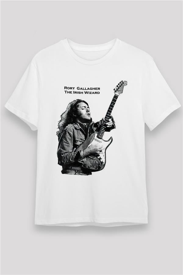 Rory Gallagher Printed Unisex White T-Shirt