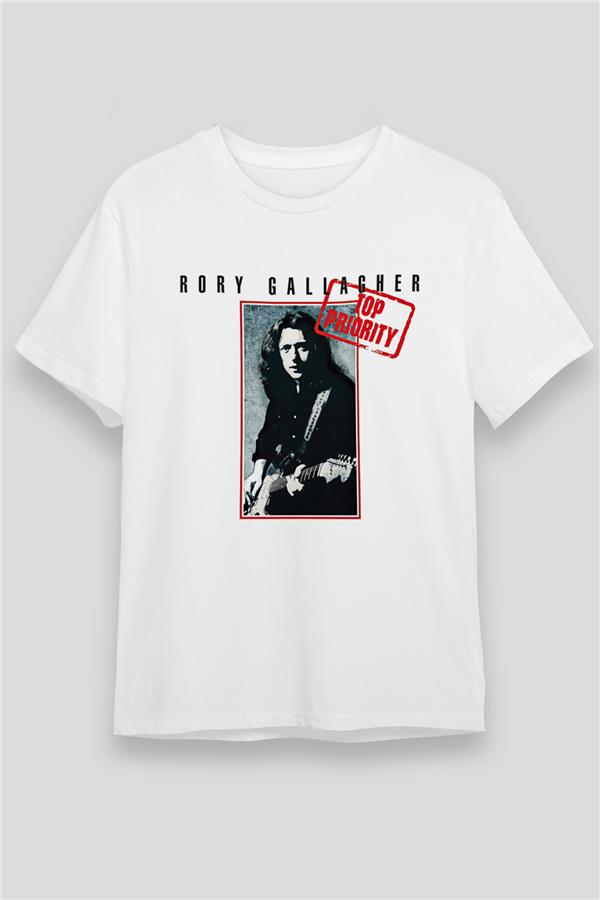 Rory Gallagher Printed Unisex White T-Shirt