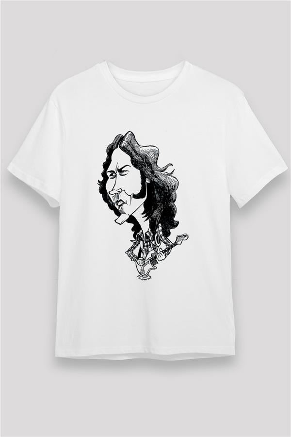 Rory Gallagher Printed Unisex White T-Shirt