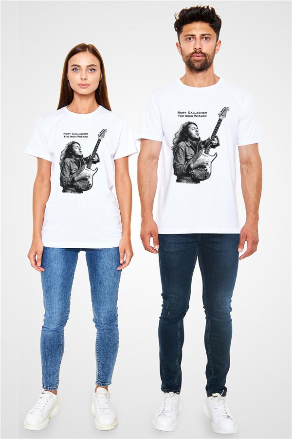 Rory Gallagher Printed Unisex White T-Shirt