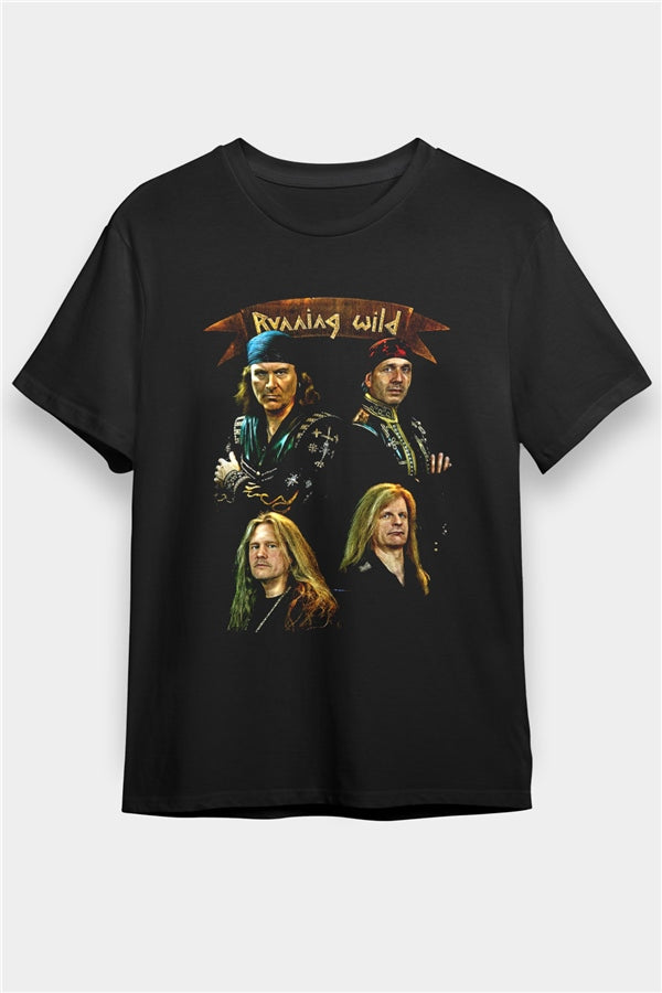 Running Wild Printed Unisex Black T-Shirt