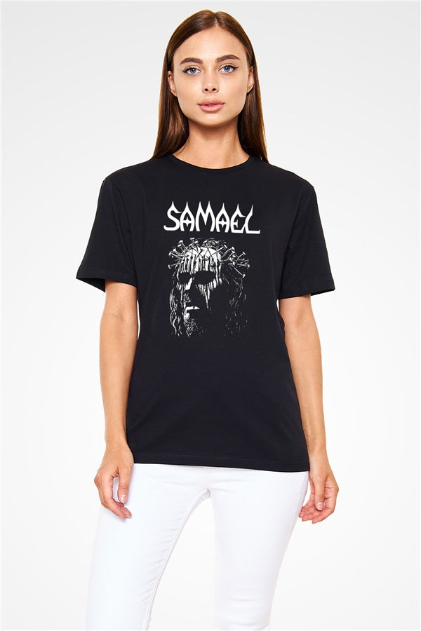 Samael Printed Unisex Black T-Shirt