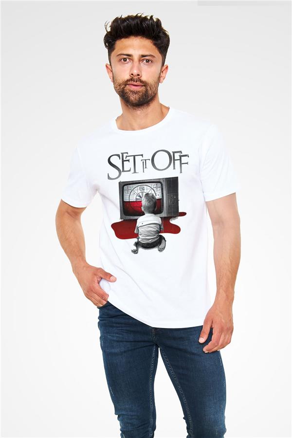 Set it Off Printed Unisex White T-Shirt