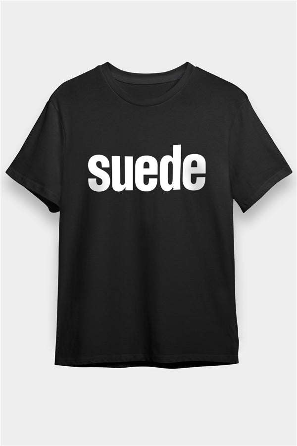 Suede Printed Unisex Black T-Shirt