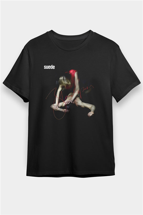 Suede Printed Unisex Black T-Shirt
