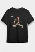 Suede Printed Unisex Black T-Shirt