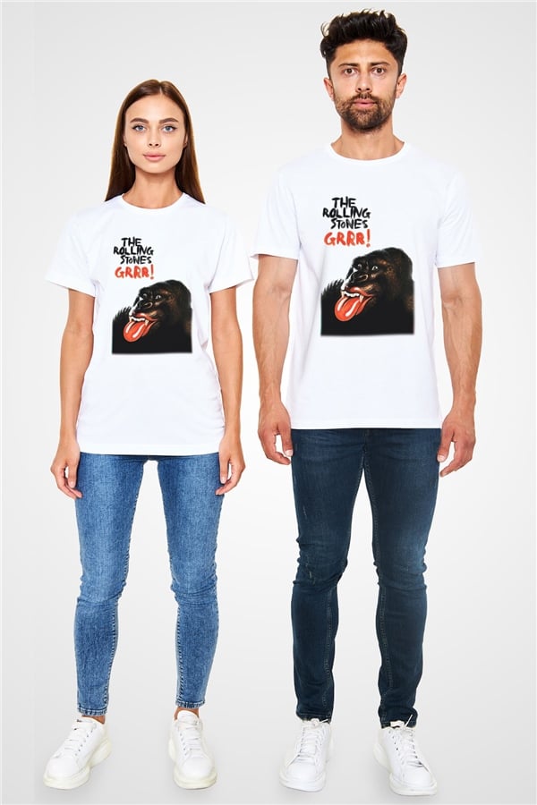 The Rolling Stones Logo White Unisex T-Shirt