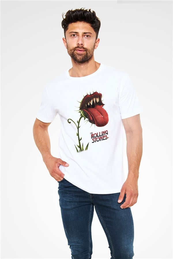 The Rolling Stones Logo White Unisex T-Shirt