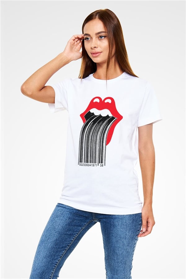 The Rolling Stones Logo White Unisex T-Shirt