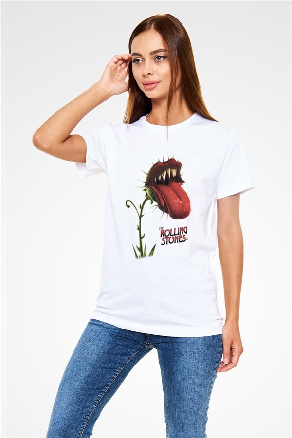 The Rolling Stones Logo White Unisex T-Shirt