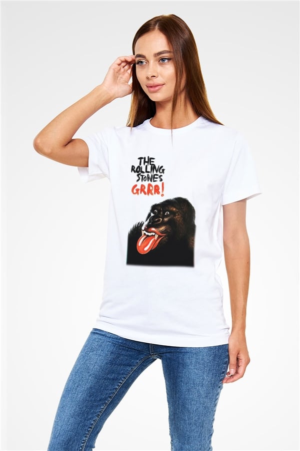 The Rolling Stones Logo White Unisex T-Shirt