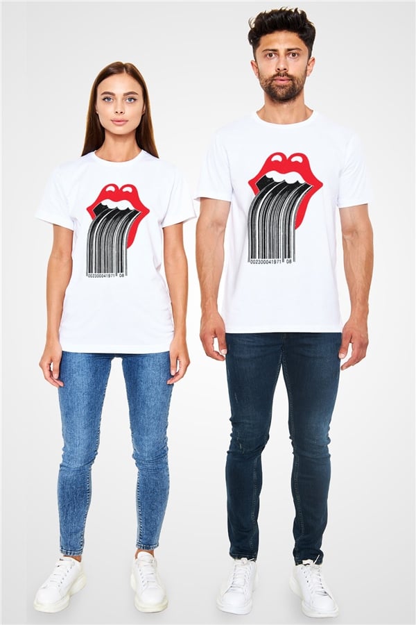 The Rolling Stones Logo White Unisex T-Shirt