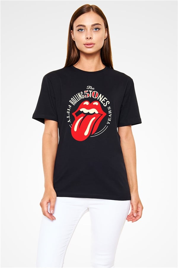 The Rolling Stones Iconic Logo Black Unisex T-Shirt