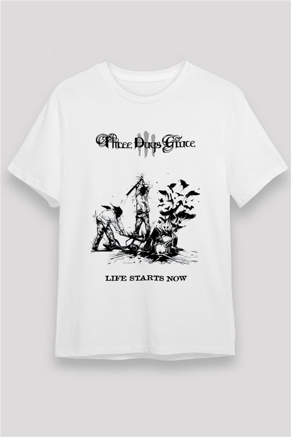 Three Days Grace White Unisex T-Shirt