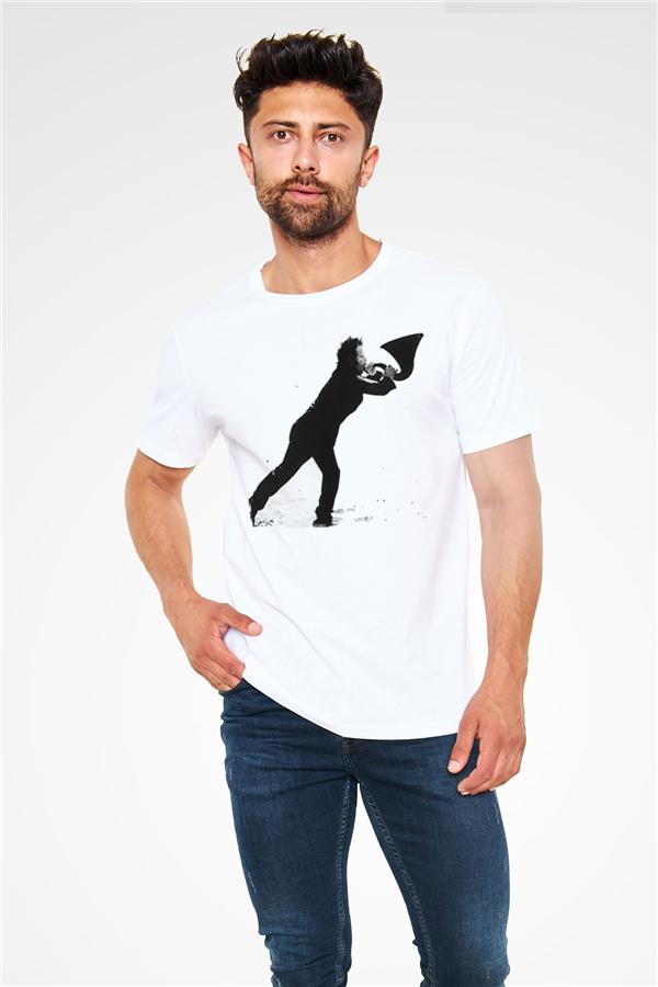 Tom Waits Printed Unisex White T-Shirt