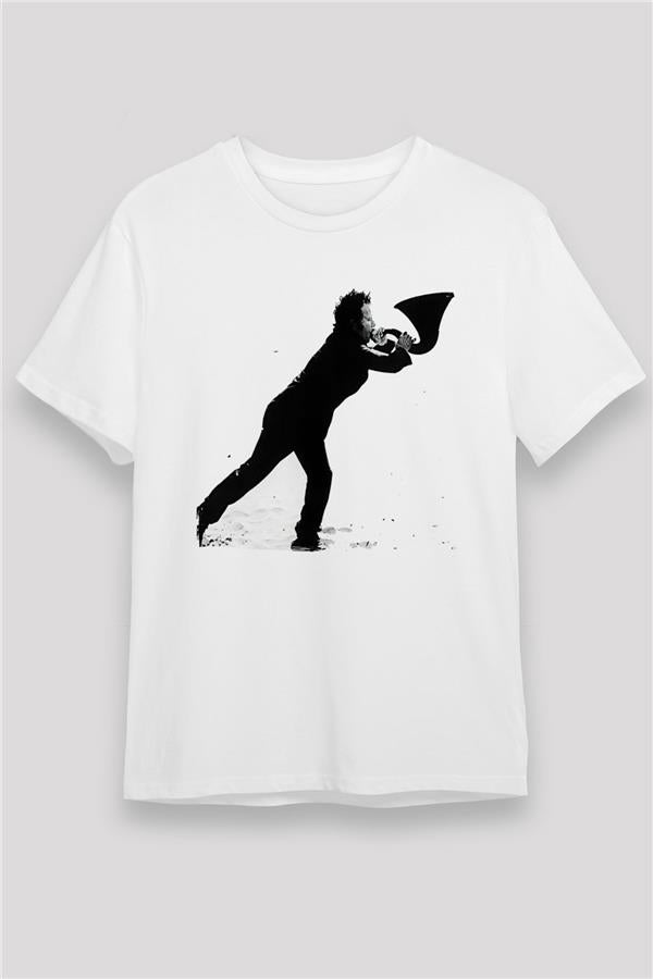 Tom Waits Printed Unisex White T-Shirt